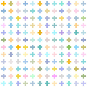 Multicolored Pastel crosses, large