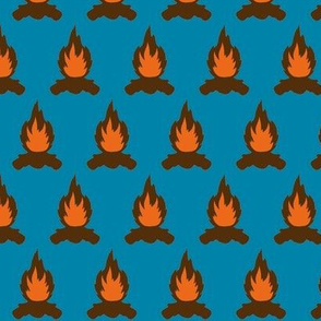 Campfire with blue background