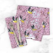 goldfinches and cherry blossoms