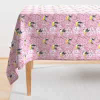 goldfinches and cherry blossoms