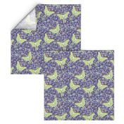 luna moths and stars on purple