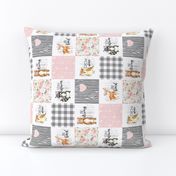3 inch Woodland//Pink - Wholecloth Cheater Quilt - Rotated