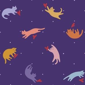 Paper Cut Candy Cats in Violet