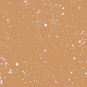 Ink speckles and stains spots and dots messy minimal boho design Scandinavian style nursery cinnamon brown pink white