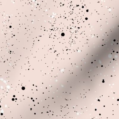 Ink speckles and stains spots and dots messy minimal boho design Scandinavian style nursery soft beige sand black white