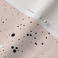 Ink speckles and stains spots and dots messy minimal boho design Scandinavian style nursery soft beige sand black white