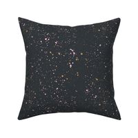 Ink speckles and stains spots and dots messy minimal boho design Scandinavian style nursery galaxy starry night charcoal pink yellow