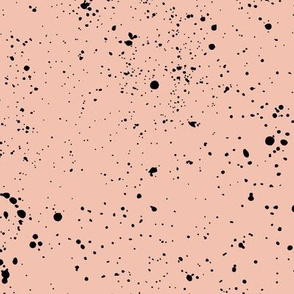 Ink speckles and stains spots and dots messy minimal boho design Scandinavian style nursery coral blush