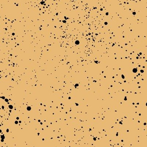 Ink speckles and stains spots and dots messy minimal boho design Scandinavian style nursery honey yellow black