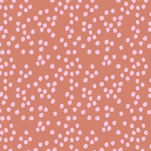 Teeny tiny little spots and dots irregular ink spot Scandinavian boho minimal animal print rusty pink