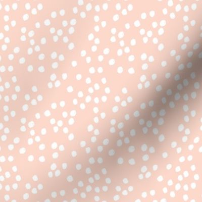 Teeny tiny little spots and dots irregular ink spot Scandinavian boho minimal animal print white blush apricot summer