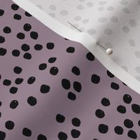 Teeny tiny little spots and dots irregular ink spot Scandinavian boho minimal animal print purple black