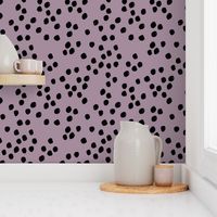 Teeny tiny little spots and dots irregular ink spot Scandinavian boho minimal animal print purple black