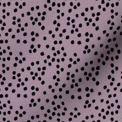 Teeny tiny little spots and dots irregular ink spot Scandinavian boho minimal animal print purple black