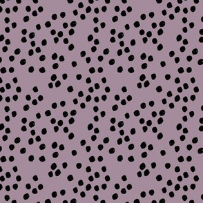 Teeny tiny little spots and dots irregular ink spot Scandinavian boho minimal animal print purple black