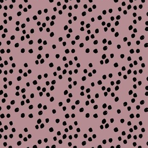 Teeny tiny little spots and dots irregular ink spot Scandinavian boho minimal animal print moody mauve black