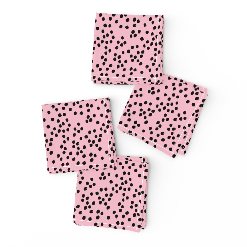 Teeny tiny little spots and dots irregular ink spot Scandinavian boho minimal animal print bubblegum pink girls black