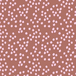 Teeny tiny little spots and dots irregular ink spot Scandinavian boho minimal animal print rust brown pink