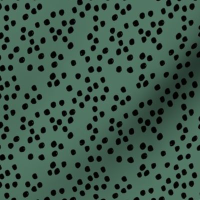 Teeny tiny little spots and dots irregular ink spot Scandinavian boho minimal animal print summer green black