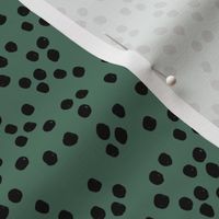 Teeny tiny little spots and dots irregular ink spot Scandinavian boho minimal animal print summer green black