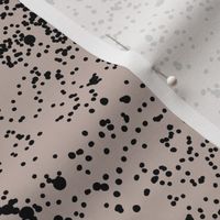 Ink speckles and thick stains spots and dots messy minimal boho design Scandinavian style nursery moody beige gray black