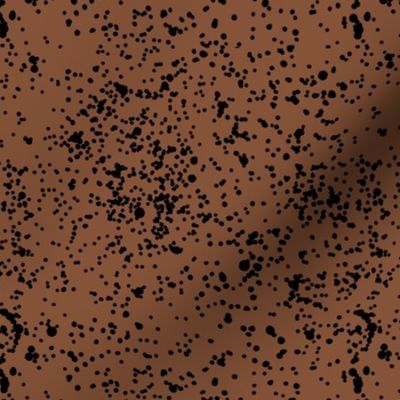 Ink speckles and thick stains spots and dots messy minimal boho design Scandinavian style nursery moody rusty copper black