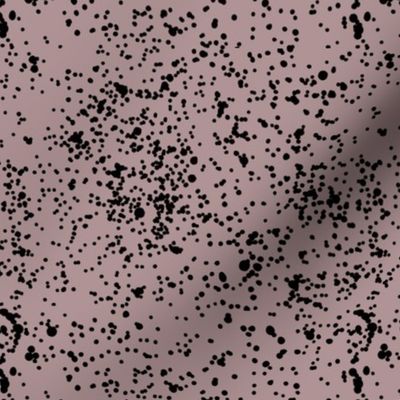 Ink speckles and thick stains spots and dots messy minimal boho design Scandinavian style nursery moody mauve purple black