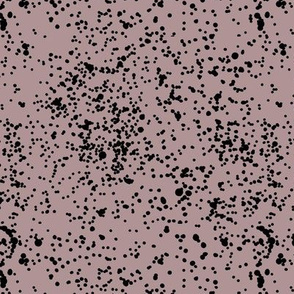 Ink speckles and thick stains spots and dots messy minimal boho design Scandinavian style nursery moody mauve purple black