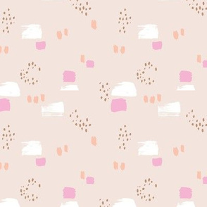 Paint strokes and brush spots dots raw abstract minimal LA Memphis style design boho nursery sand beige pink peach SMALL