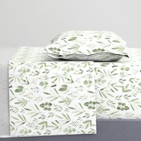 Urban jungle in artichoke green ★ pastel greenery leves for modern home decor, bedding, nursery 