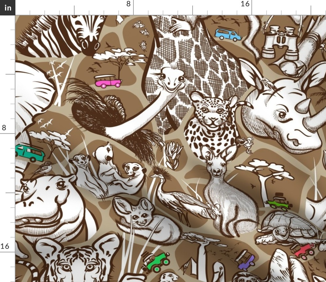 Line Art Safari Small | Brown