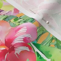 Colorful Tropical Flowers Exotic Vibe Pattern