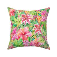 Colorful Tropical Flowers Exotic Vibe Pattern