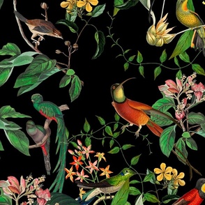 Tropical Hummingbirds Jungle Art