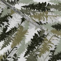 Medium Scale / Pine Tree Camouflage / Olive Khaki Grey White Linen Texture Camo Woodland Fabric Wallpaper