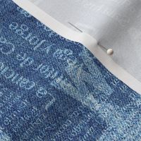 Text And Numbers Denim Print