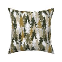 Pine Tree Camouflage / Mustard Olive Fabric | Spoonflower