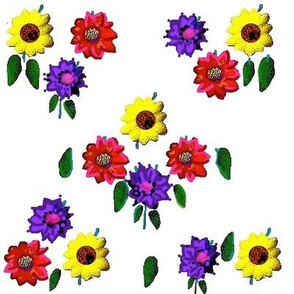 Mexican Embroidered Flowers