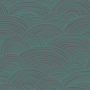 Noodle Doodle Hills // Gray & Turquoise