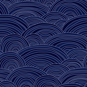 Noodle Doodle Hills // Navy Blue