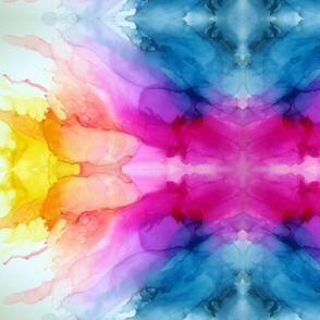 Neon Abstract Tie-Dye Watercolor Rainbow