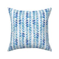 Blue feather watercolor chevron