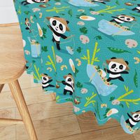 pandas and noodles - teal