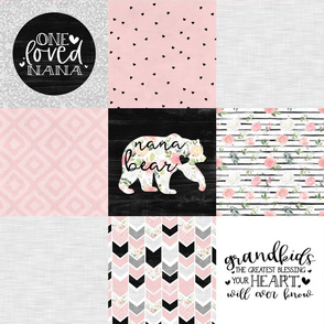 Nana Bear//Pink - Wholecloth Cheater Quilt