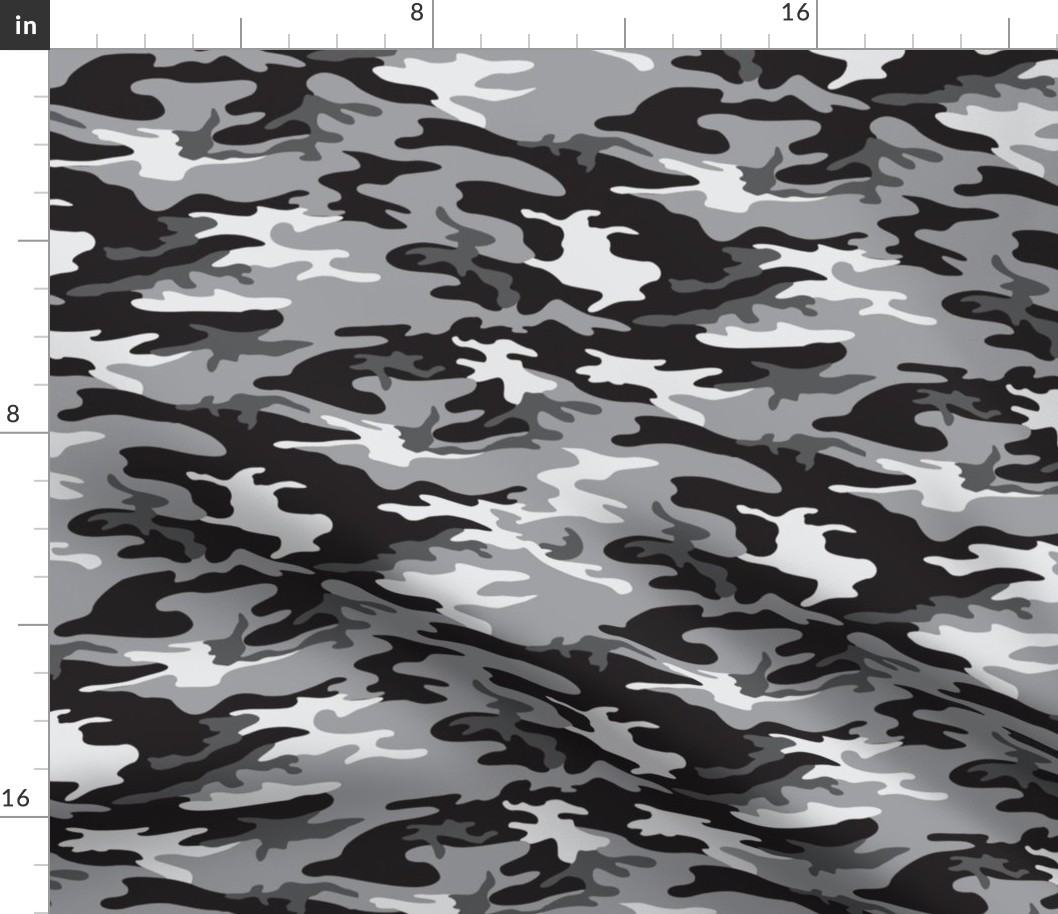 Woodland Camo - Black Gray White