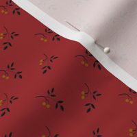 berry sprig red and gold 2042-16