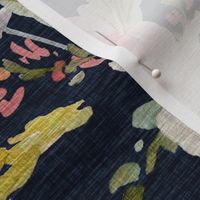 26” meadow floral - sapphire navy - wallpaper size