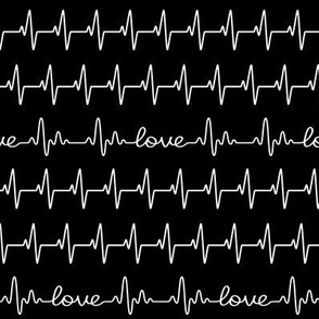 Cardiograph Love - white on black