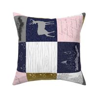 Always Quilt - pink, navy, gold - rotated