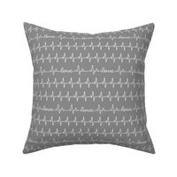 Cardiograph Love - white on grey